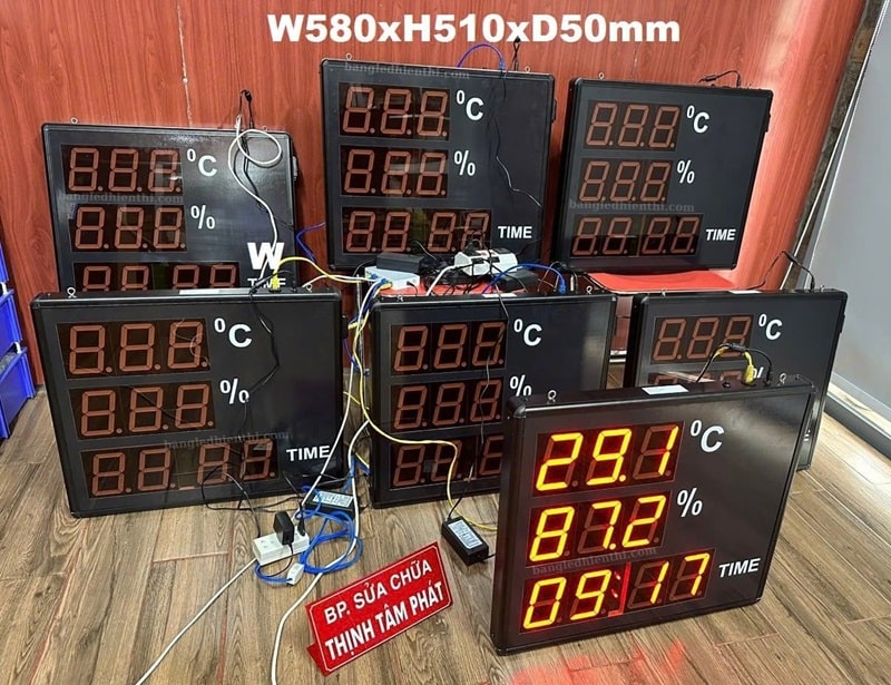 bảng led giám sát nhiệt độ độ ẩm